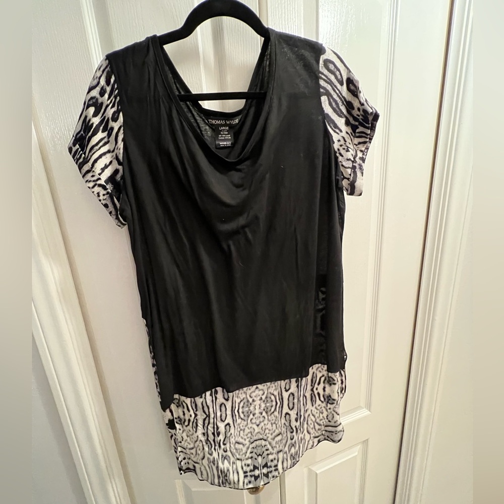Thomas Wylde shirt, Large, black and white